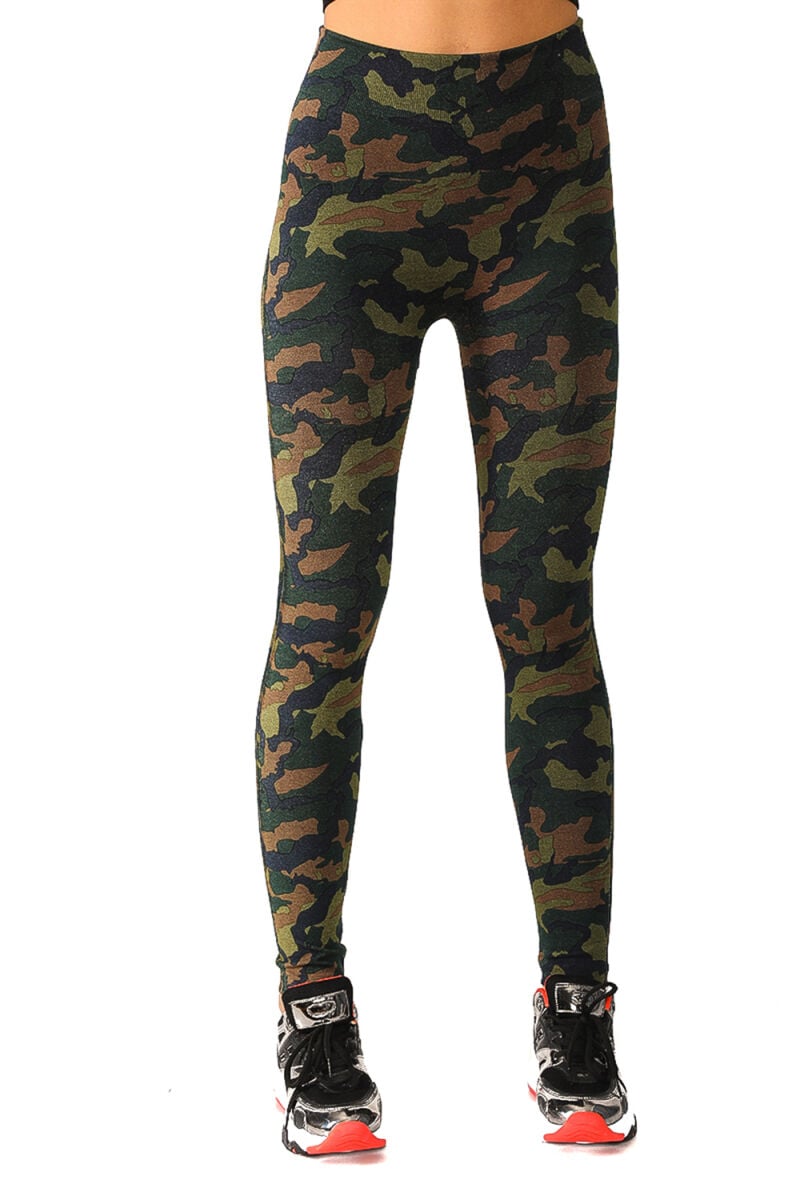 High Waist Fall Forest Camouflage Jeggings, Sl30