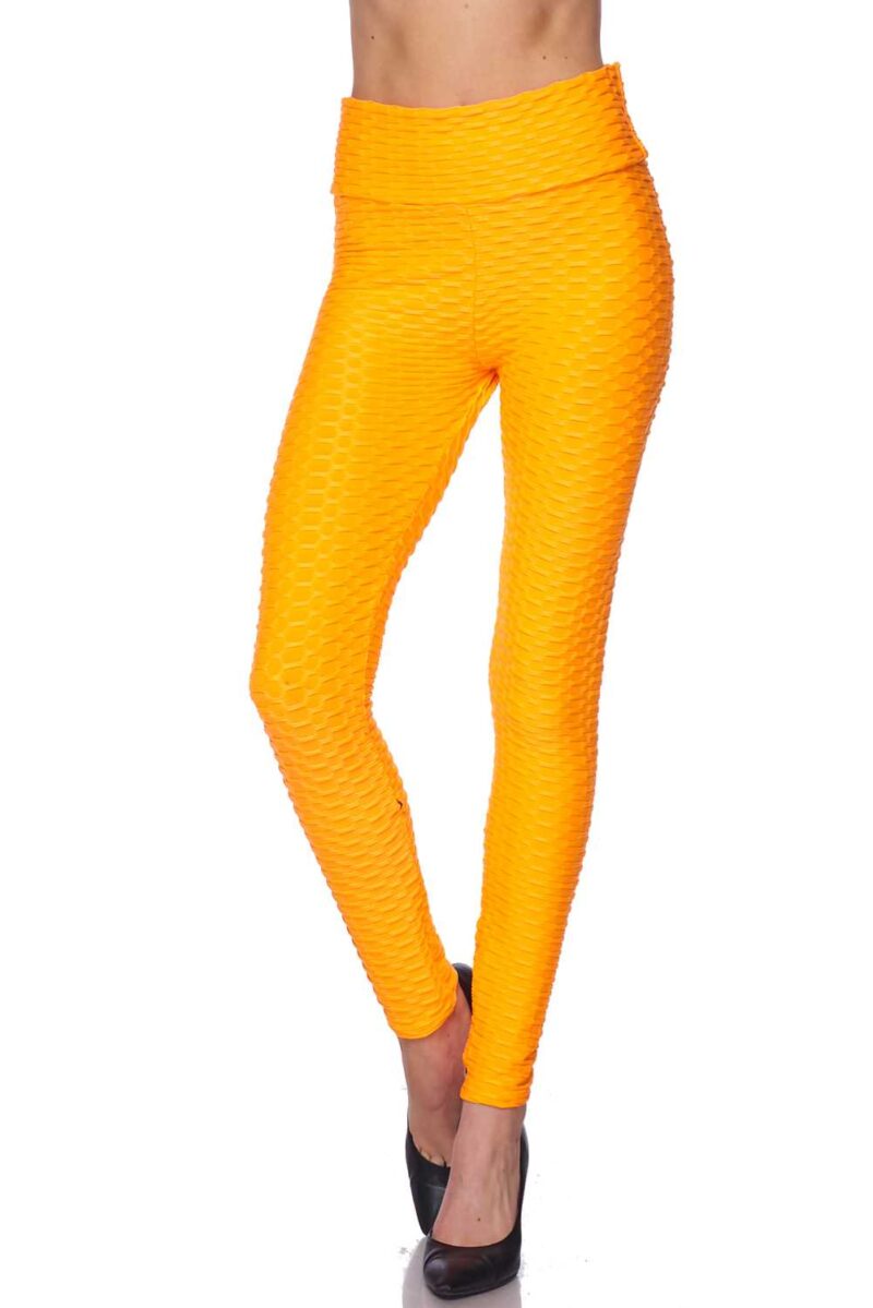 High Waist Luxury Scrunch Butt Lifting Leggings - Neon Orange