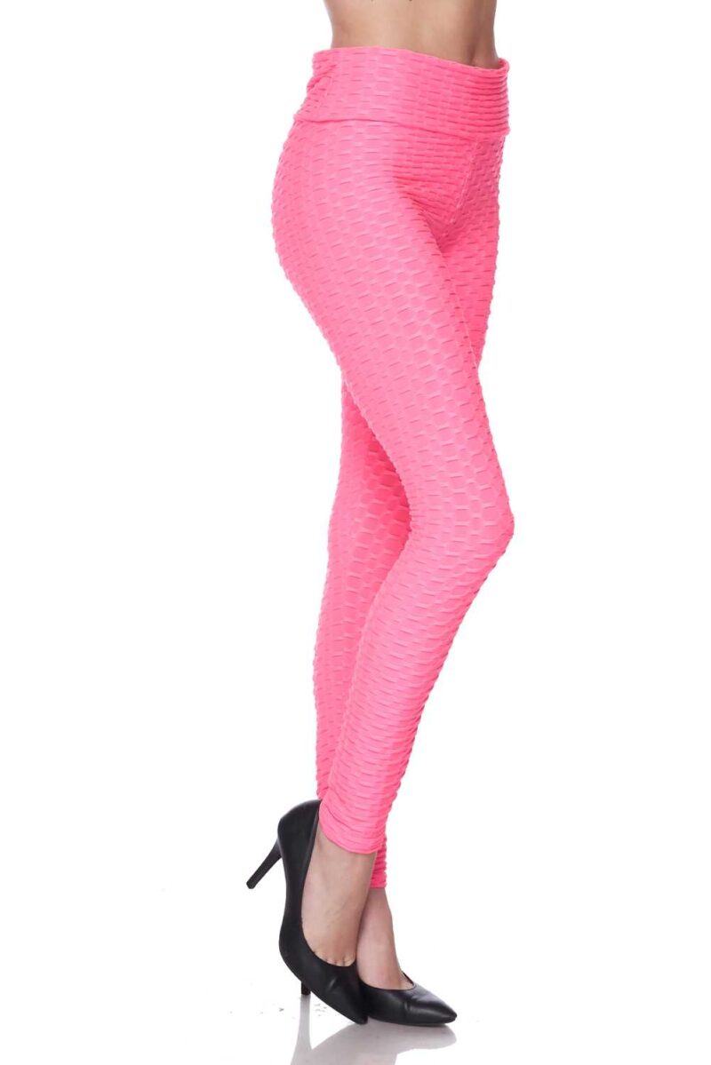High Waist Luxury Scrunch Butt Lifting Leggings - Neon Pink