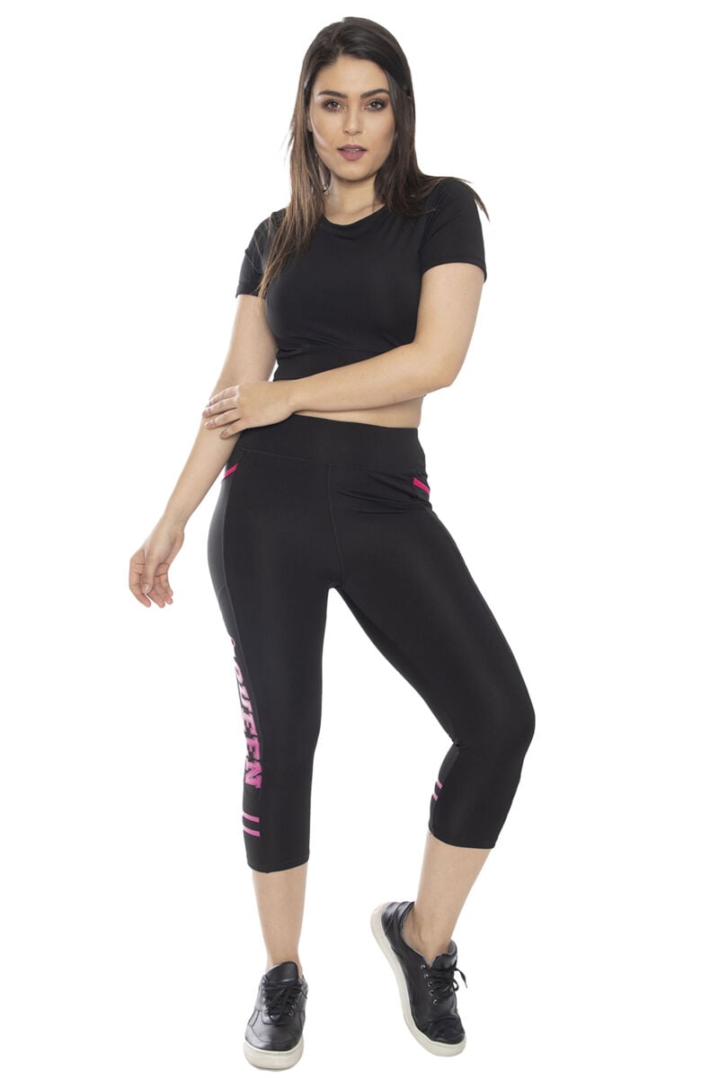 Short-Sleeves Yoga Crop Top - Black