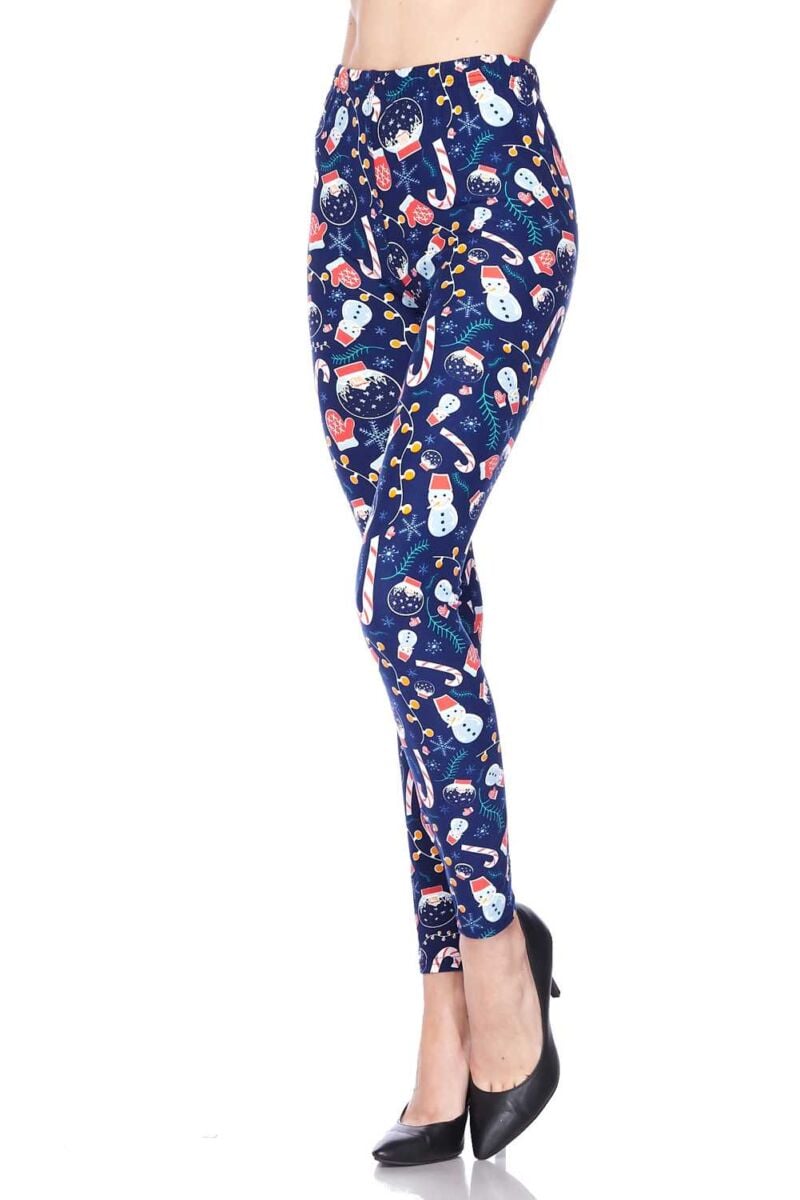Warm on A Cold Night Print Brushed Leggings