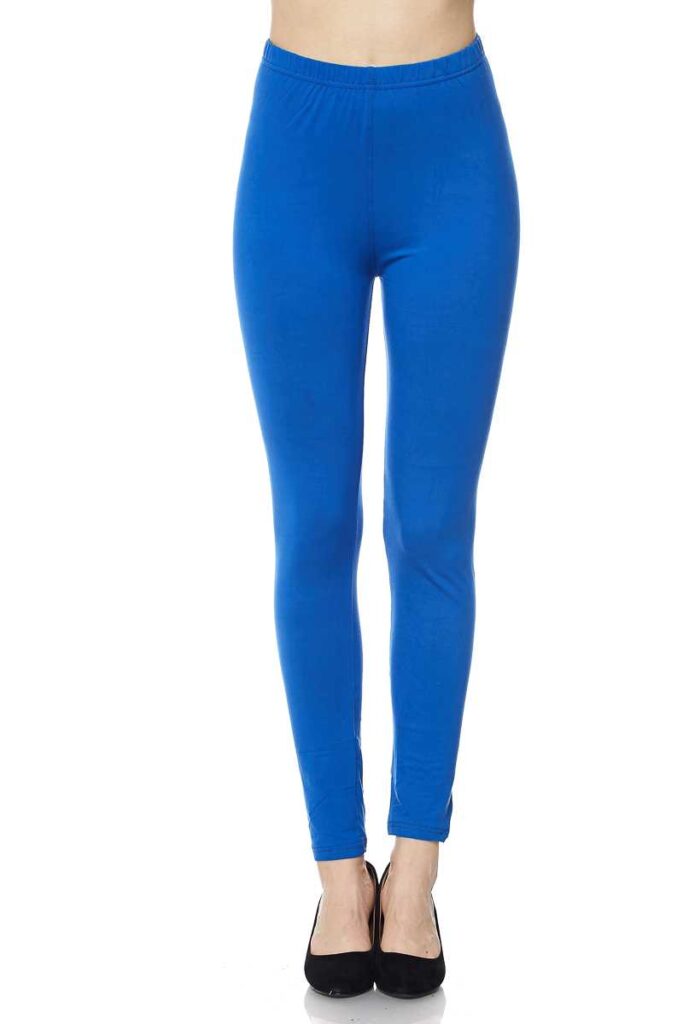 PLUS: Brushed Solid Ankle Leggings – Royal Blue - Entire Sale