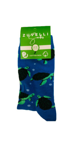 Women's Sea Turtle Printed Super Soft Navy Cotton Socks