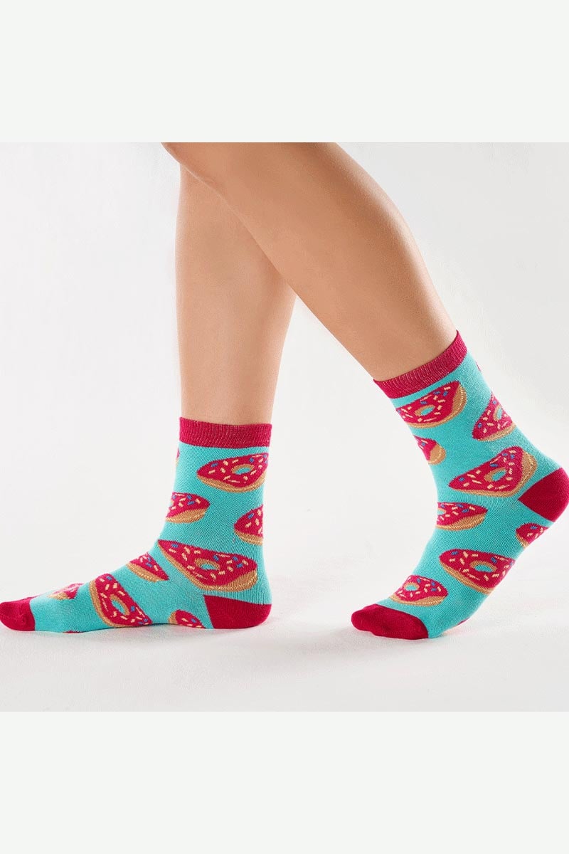 Women's Super Soft Colorful Mid Calf Cozy Novelty Cotton Socks