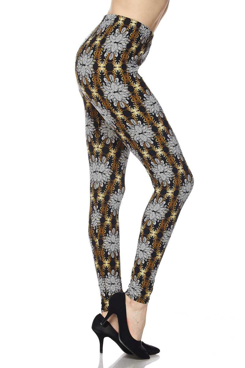 Abstract Print Yummy Brushed Ankle Leggings