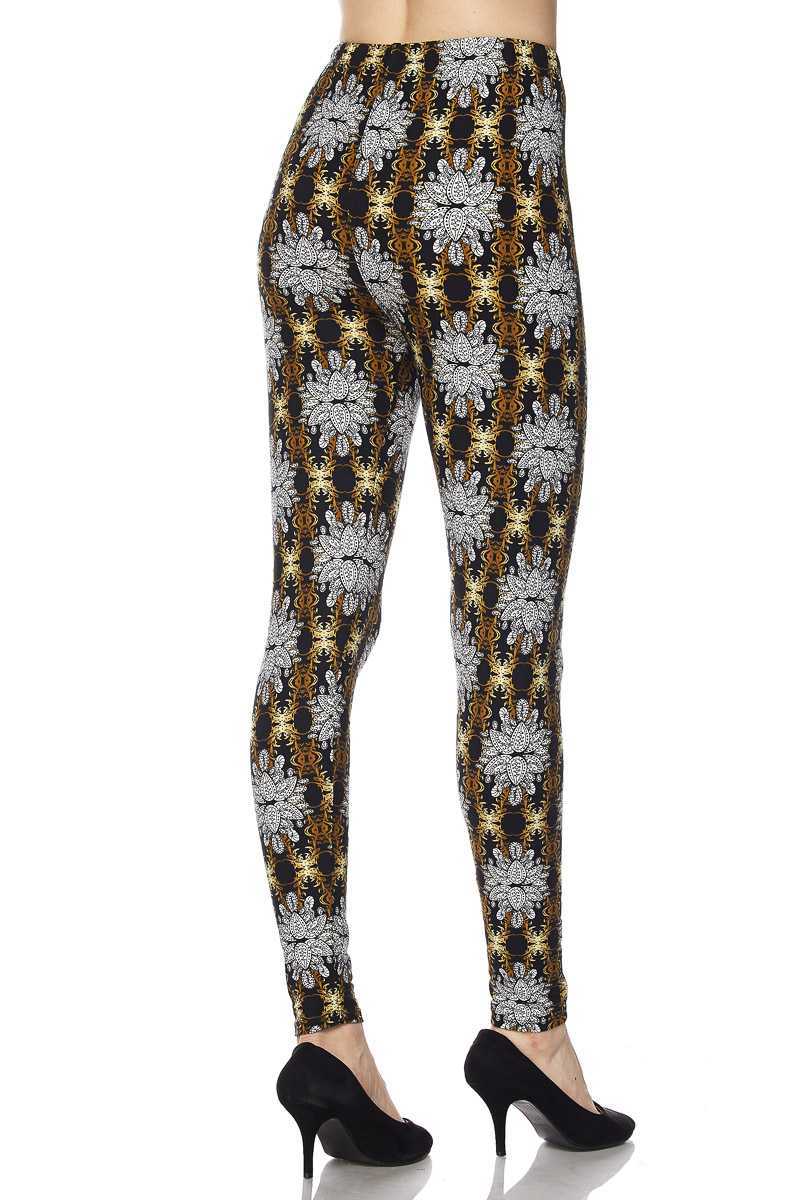Abstract Print Yummy Brushed Ankle Leggings