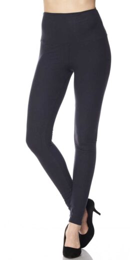 PLUS Solid Ankle Leggings with 5 Inch Waistband - Charcoal