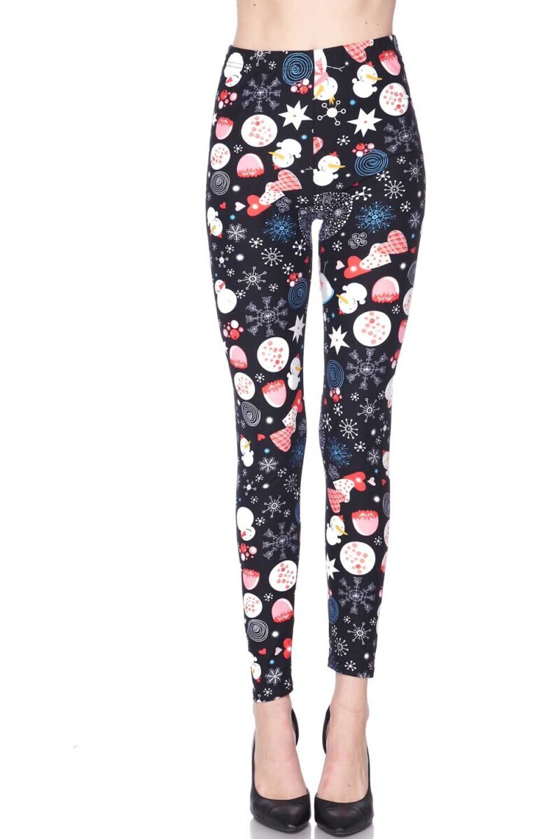 XPLUS Christmas Hearts and Snow Brushed Leggings