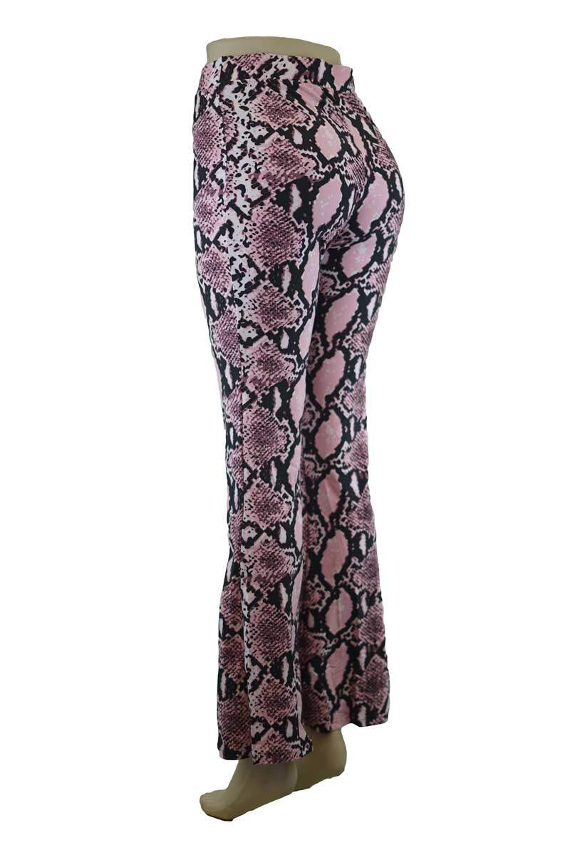 Pink Snakeskin Flare Pants – GL-7004 Pink (M-L-XL) - Entire Sale