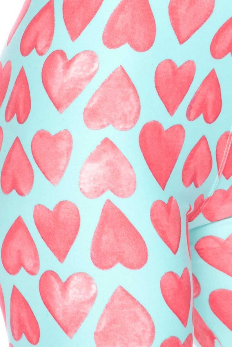 PLUS Mint Chocolate Heart Brushed Printed Leggings