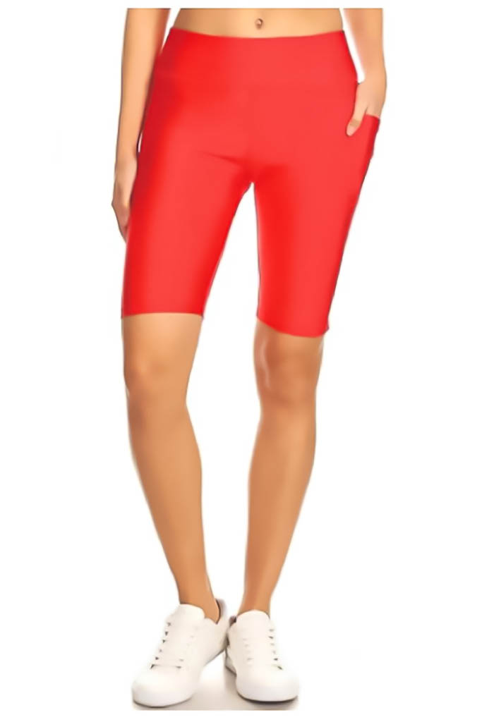 Bermuda Biker Shorts - Red
