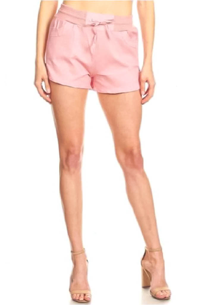 Linen Shorts - Peach