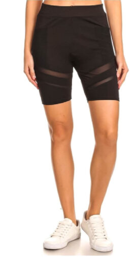 Mesh Pocket Biker Shorts - Black