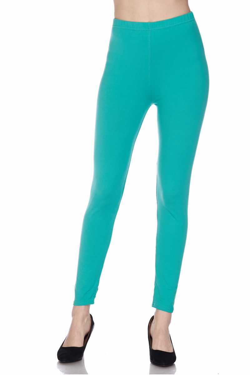 Brushed Solid Ankle Leggings - Kelly Green - 6 Pack