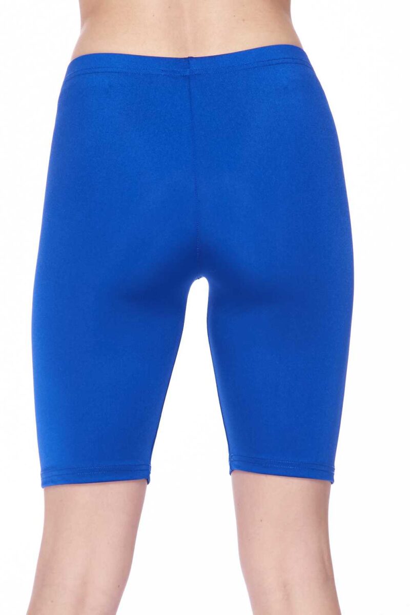 Solid 1 inch Waistband Shiny Shorts - Royal Blue