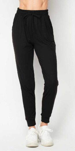 Solid 1 inch Waistband Shiny Shorts - Black