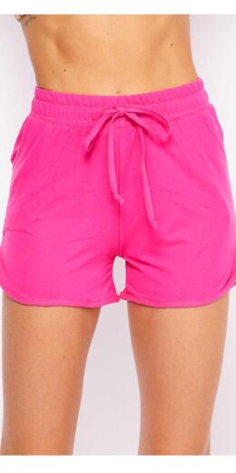 Functional Drawstring Dolphin Short with Pocket - Coral