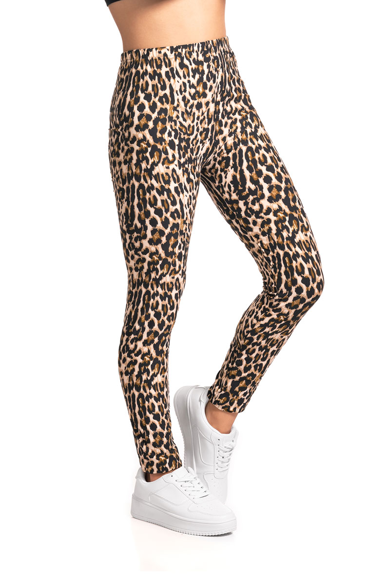 Leopard Animal Print Brushed Ankle Leggings