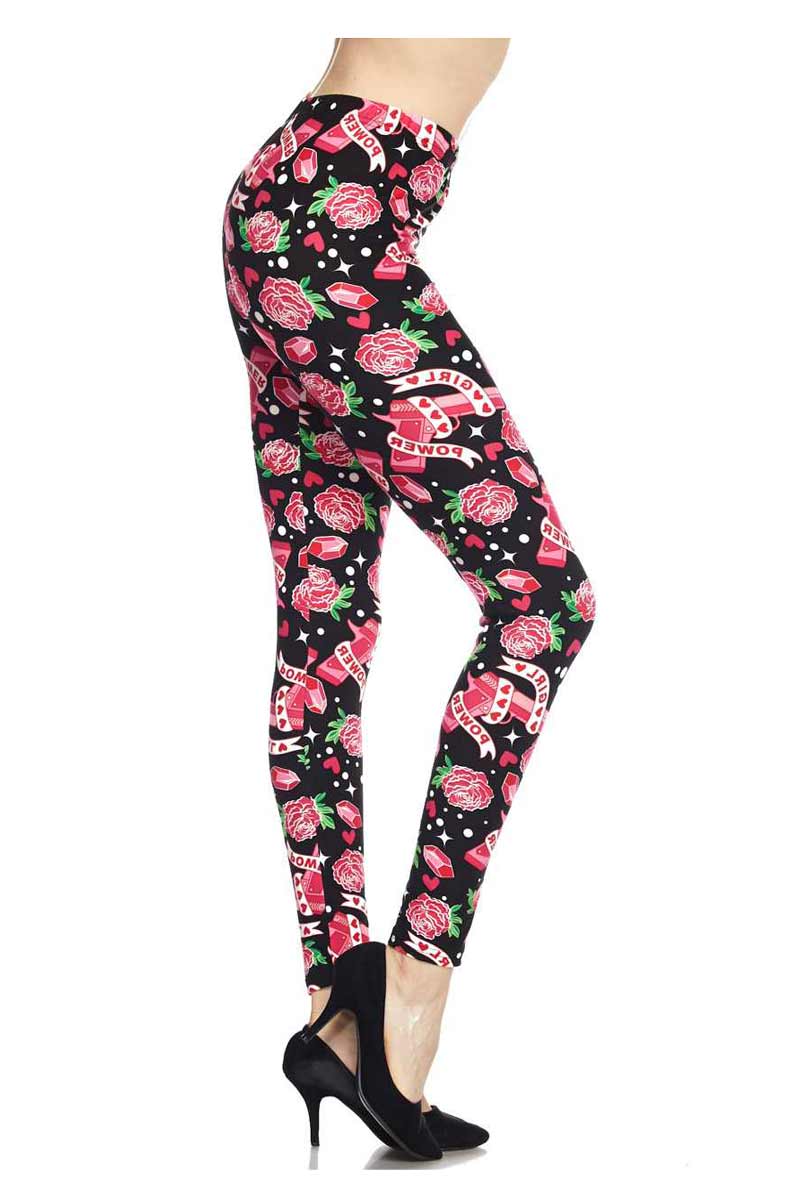 PLUS Girl Power Mix Print Brushed Ankle Leggings - Entire Sale