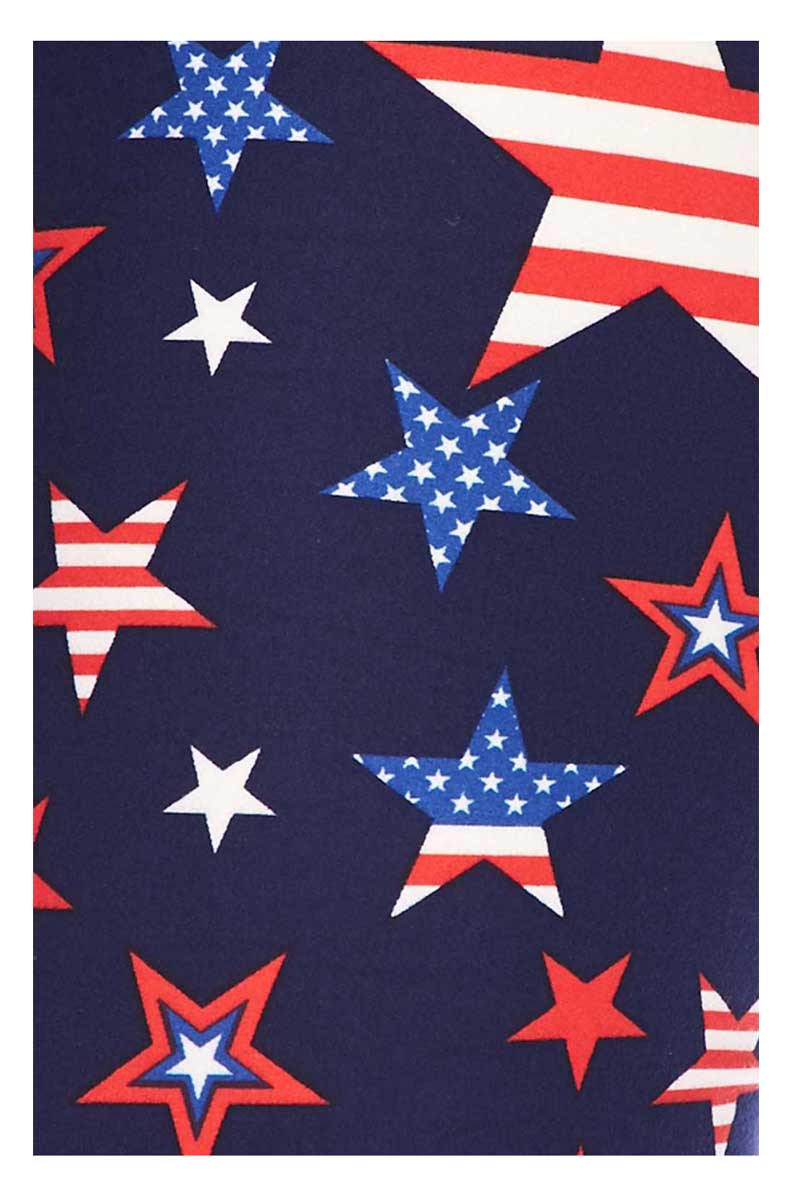 PLUS Star Shape American Flag Print Leggings