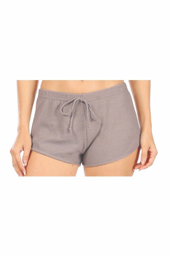 Textured Knit Dolphin Shorts - Grey