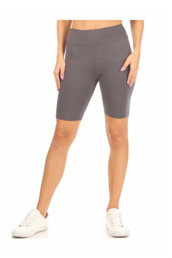 Women's Peach Skin Solid Shorts - Charcoal Grey