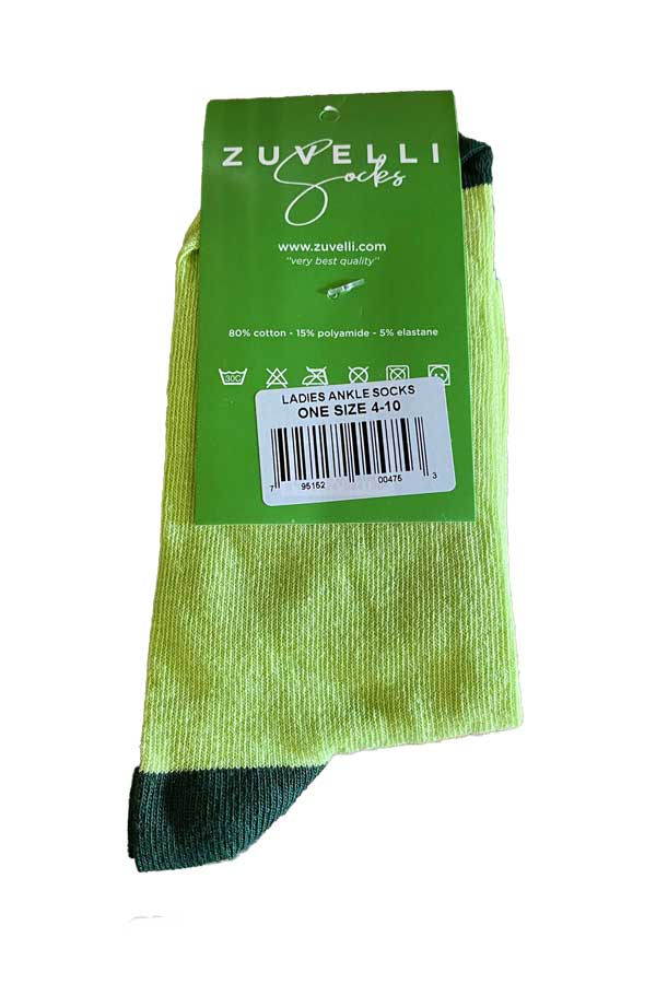Women's Cat Printed Super Soft Green Cotton Socks