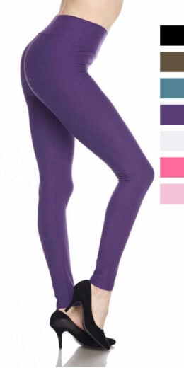 Solid Ankle Leggings with 5 Inches Waistband
