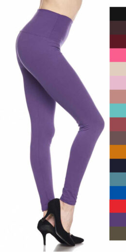 XPLUS: High Waist Full Length Solid Leggings with 5 inches Waistband