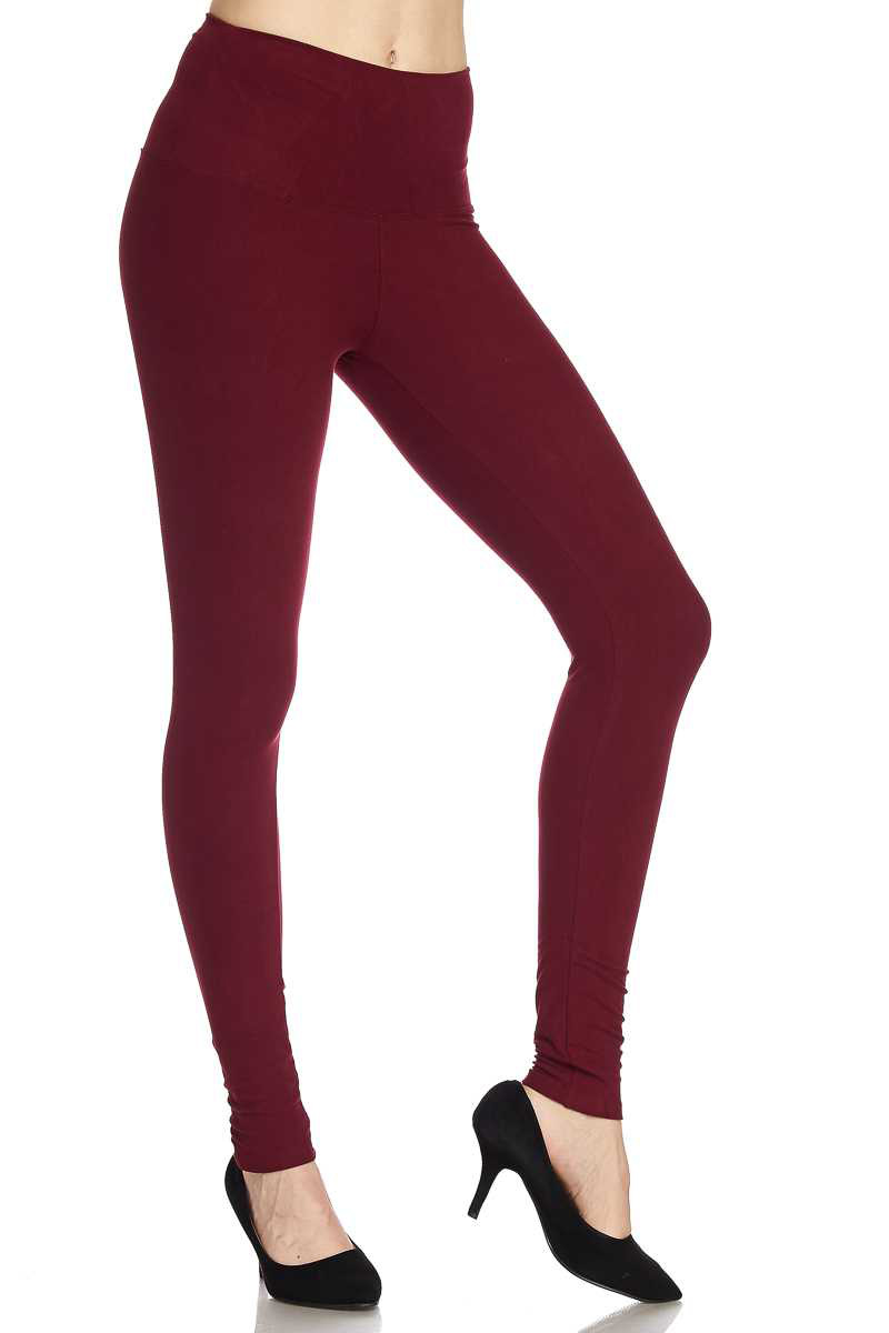 XPLUS: High Waist Full Length Solid Leggings with 5 inches Waistband