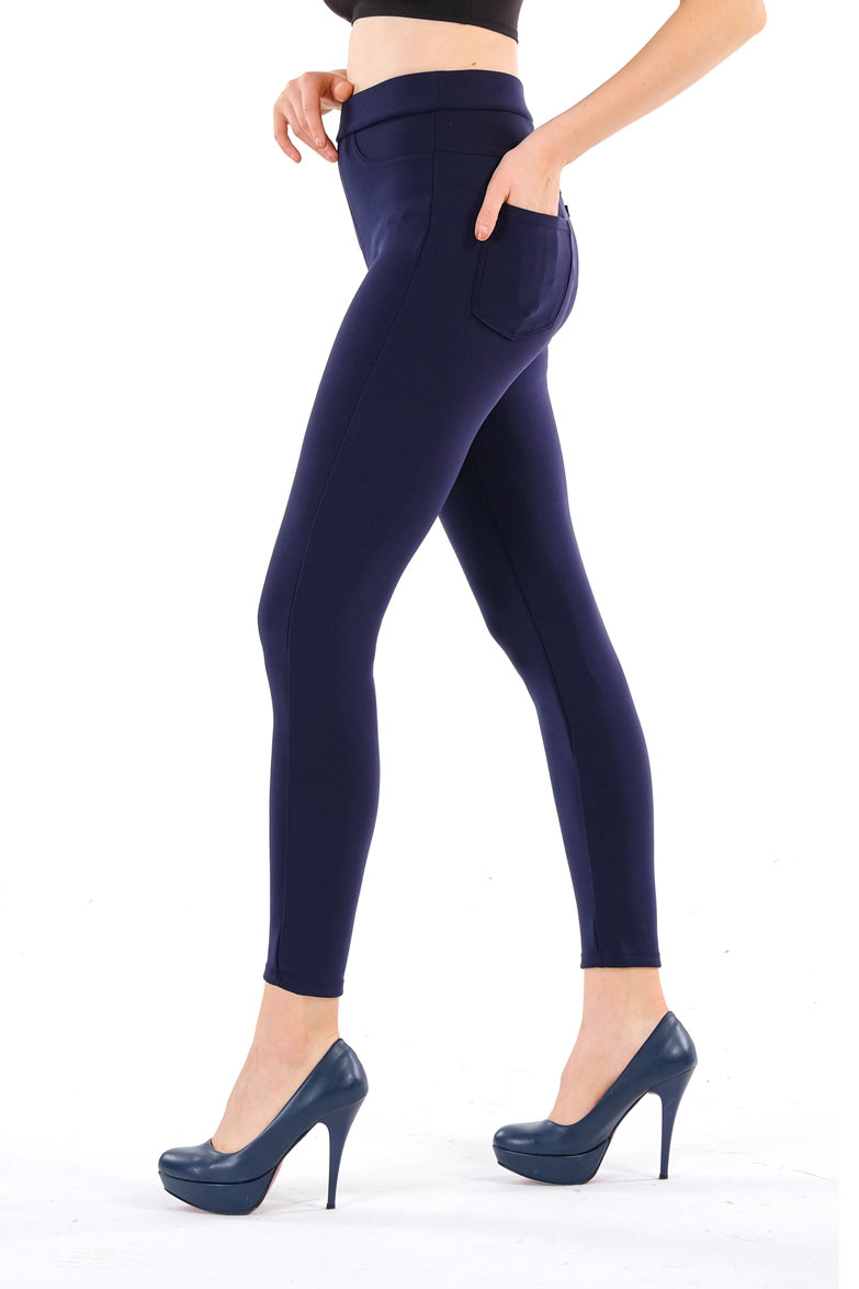Ladies Solid Treggings with Functional Back Pockets
