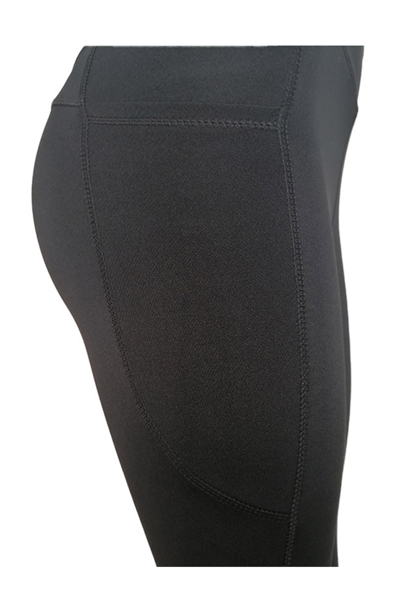 High Waist Solid Color Yoga Leggings with Pocket Detail - Black