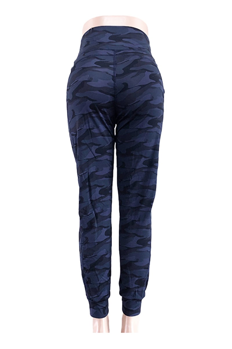 High Waist Camouflage Print Joggers with Pocket Detail - Camo 3
