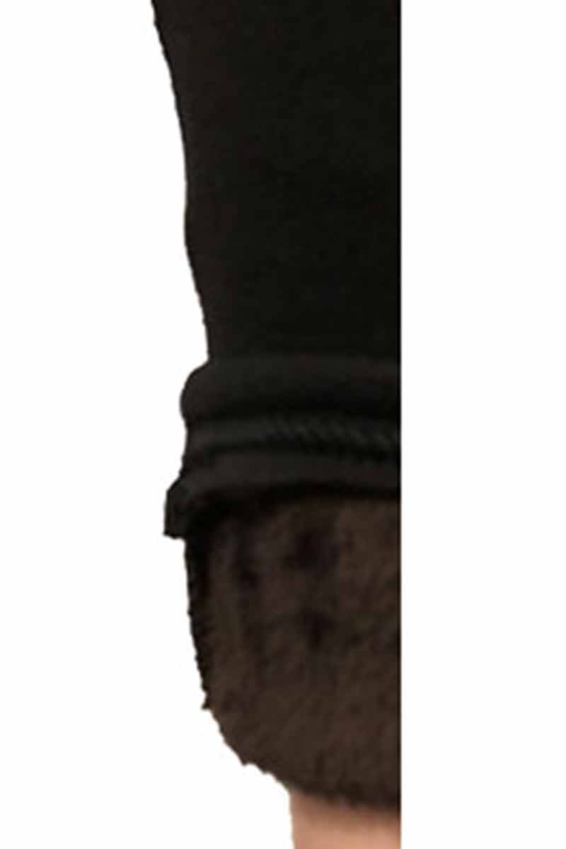 Winter Furline Striped Leggings - Black