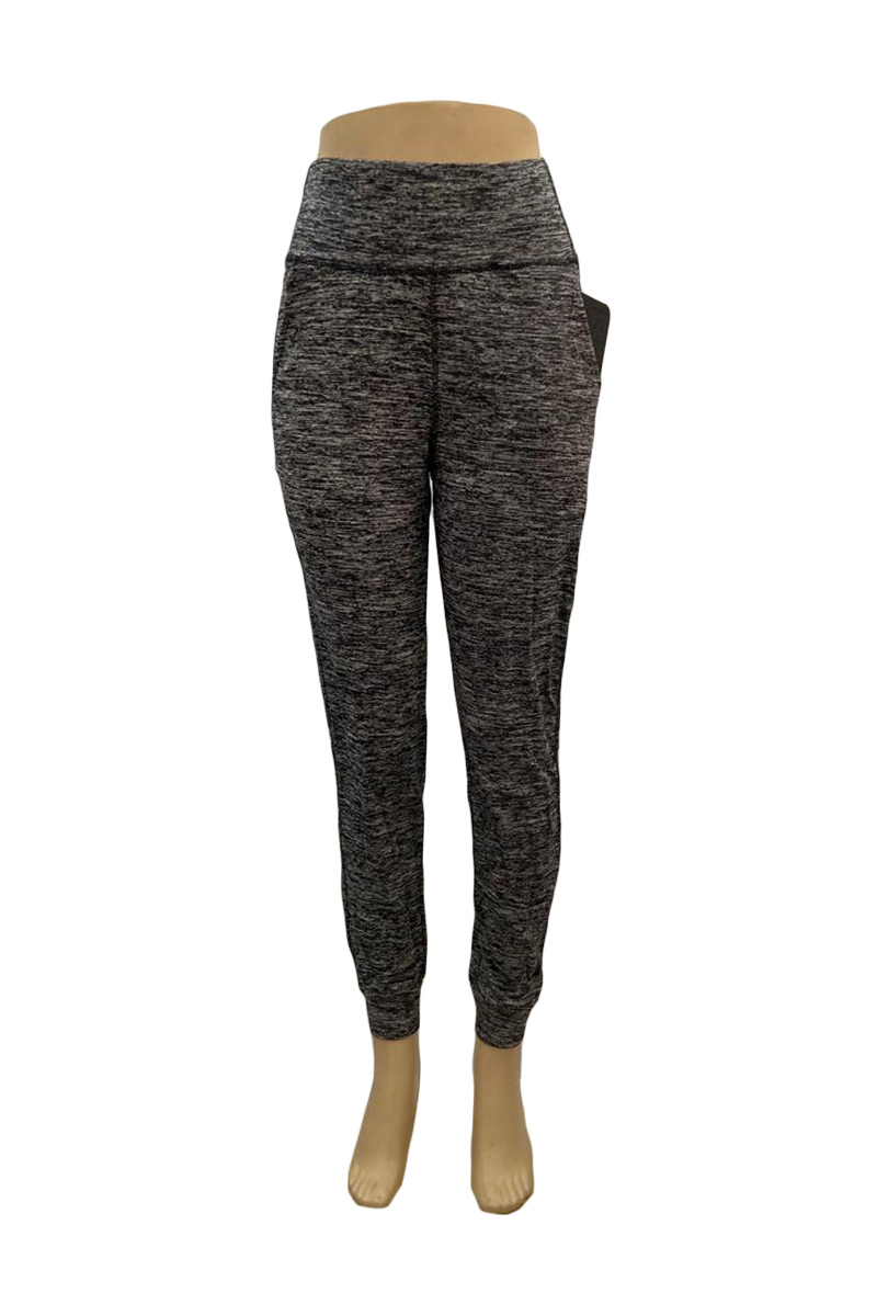 High Waist Solid Color Joggers with Pocket Detail - Grey