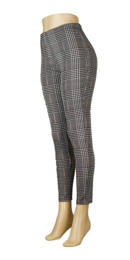 Ladies Houndstooth Double Knit Treggings - NZ-241