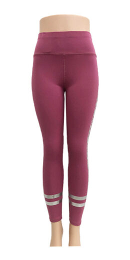 High Waist Solid Color Yoga Leggings with Pocket Detail - Purple Dust