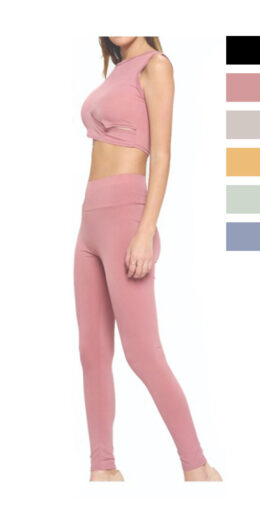 Seamless Crop Top And Yoga Pants Set