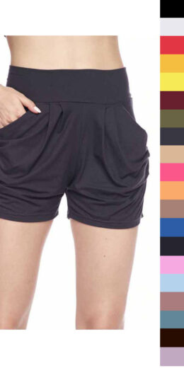 Brushed Solid Yummy Harem Short With Pockets