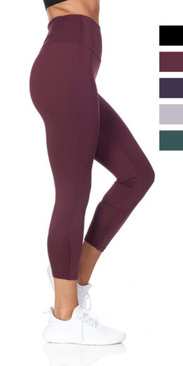7/8 Leggings with Ribbed Fabric at Back Waistband & Bottom