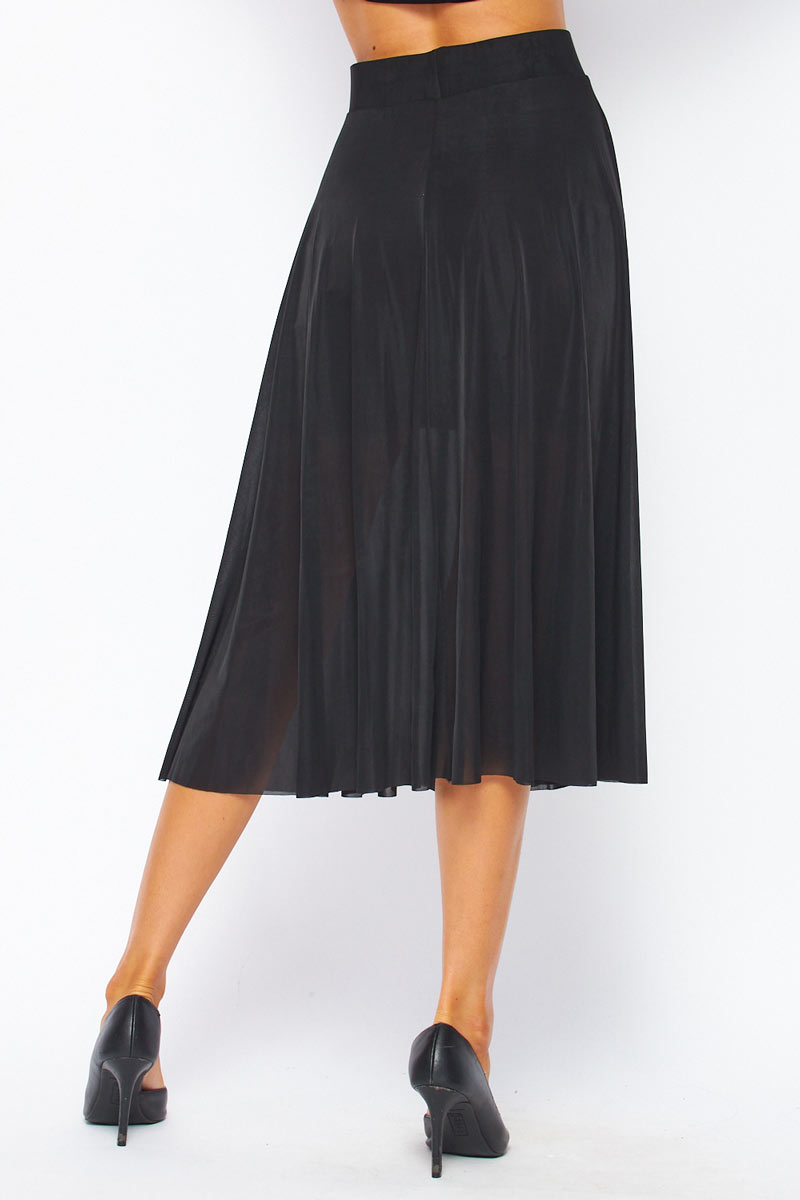 Light Weighted Midi Skirt - Black
