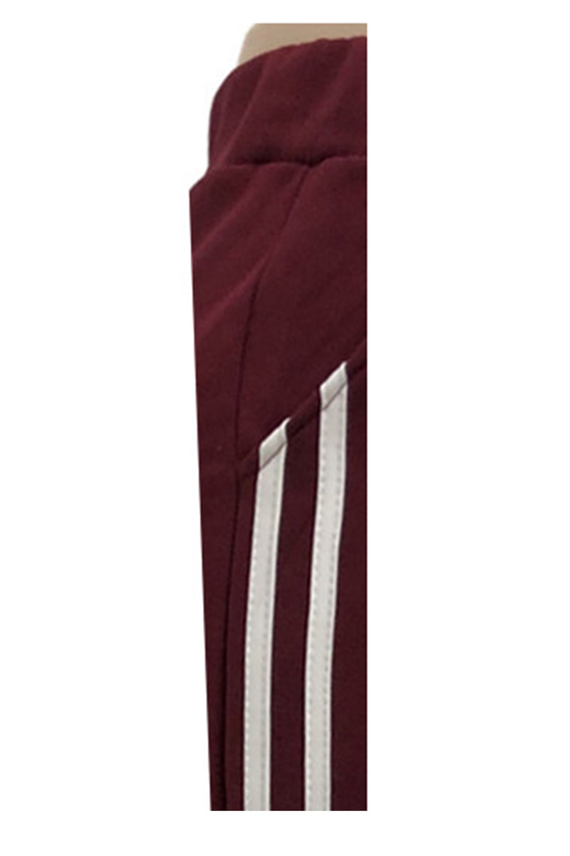 High Waist Joggers with White Side Stripe Detail