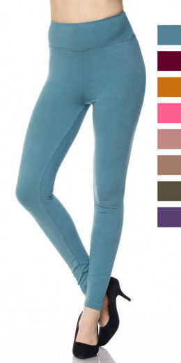 Solid Ankle Leggings with 3 Inches Waistband