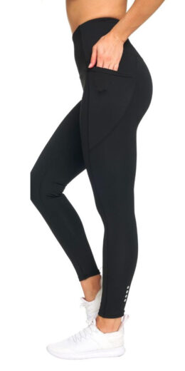 7/8 Cropped Solid Active Leggings - Black