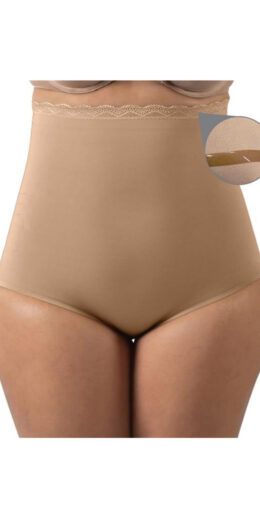 Laser Cut Easy-Up High Rise Panty - Nude