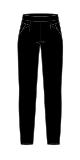Pintuck with Pocket Detail Scuba Pants - Black