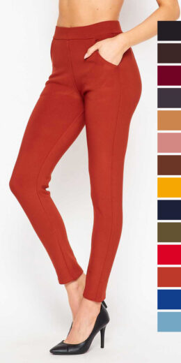 Solid Brushed Flared Pants - Living Coral