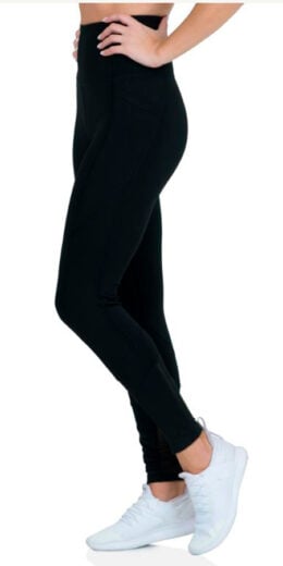 Full Length High Waist Active Leggings - Black
