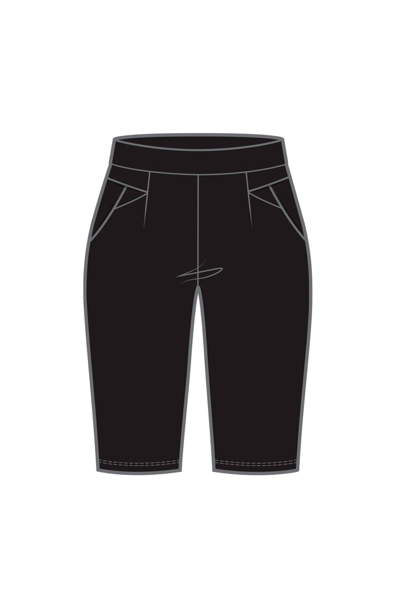 Biker Short with Geometric Pockets - Black
