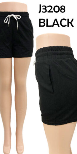 Drawstring Side Active Shorts - Black